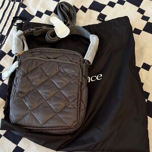 Quince Quilted Charcoal Crossbody Bag
